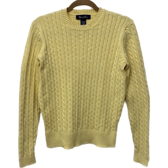 Denim & Co. Cable Knit Sweater Yellow Medium - Picture 8 of 8